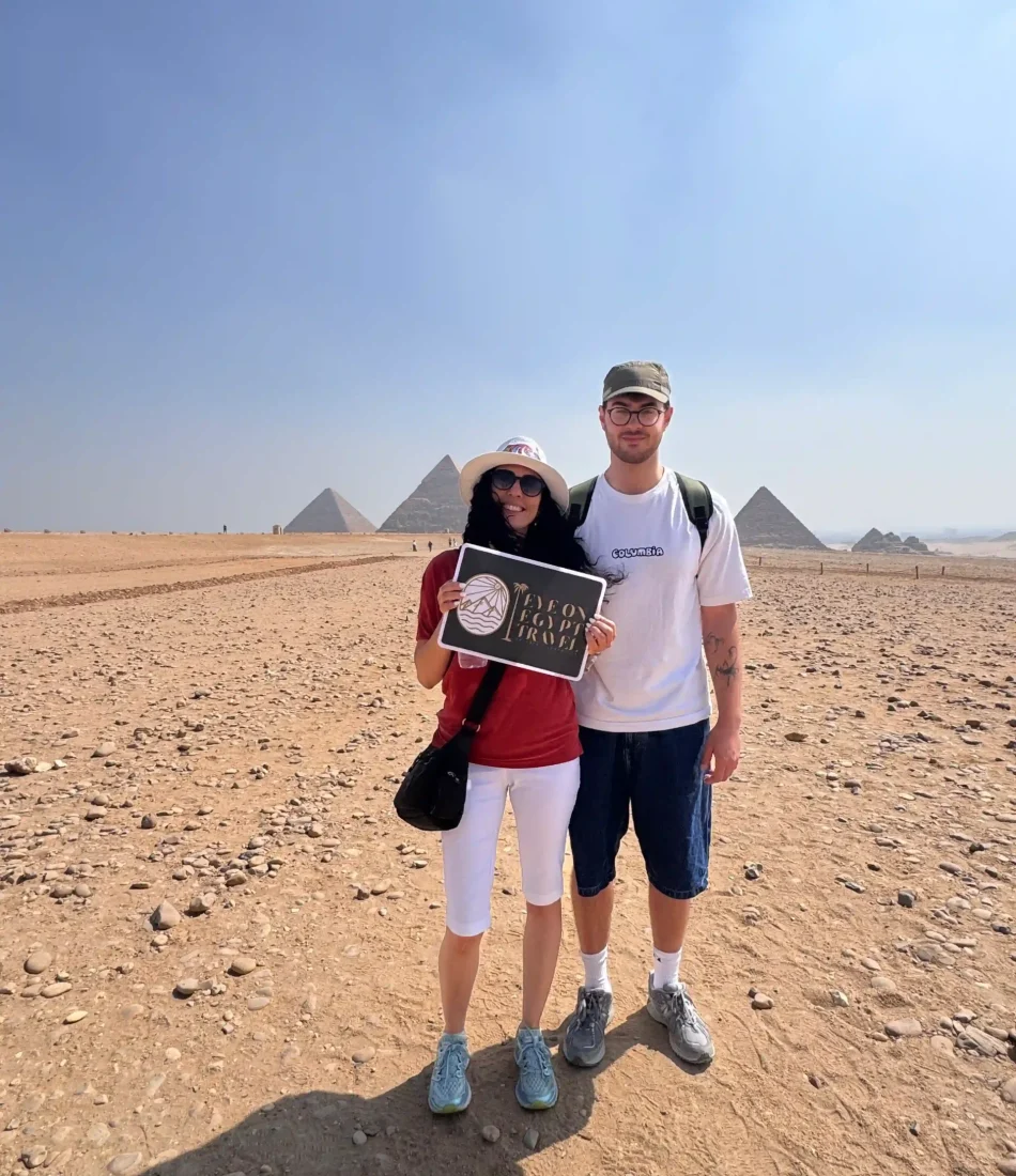 our guests by the Pyramids wnd the Pyramids in the background