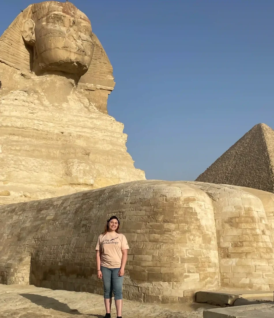 Eye on Egypt Travel standing in front of the Sphinx for the private visit