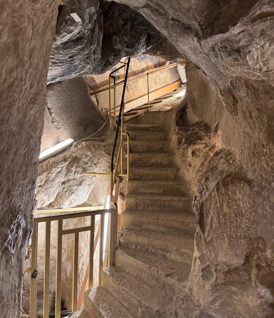 Stairs leading to the king'schamber inside the Great Pyramid