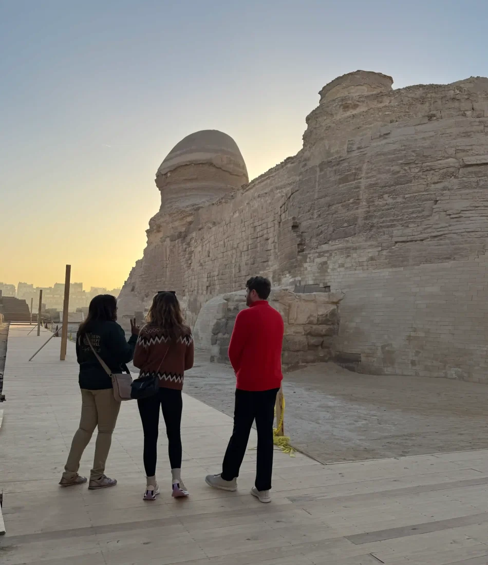Our guests walking around the Sphinx